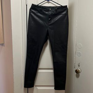 Beautiful faux leather straight mid rise pants